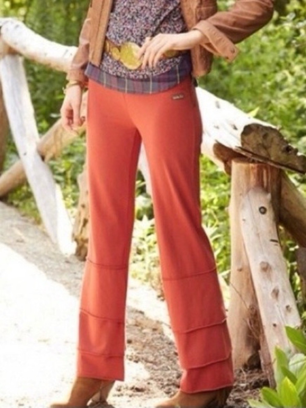 Matilda Jane Finn Ruffle Pull-On Wide Leg Pants Rust size medium